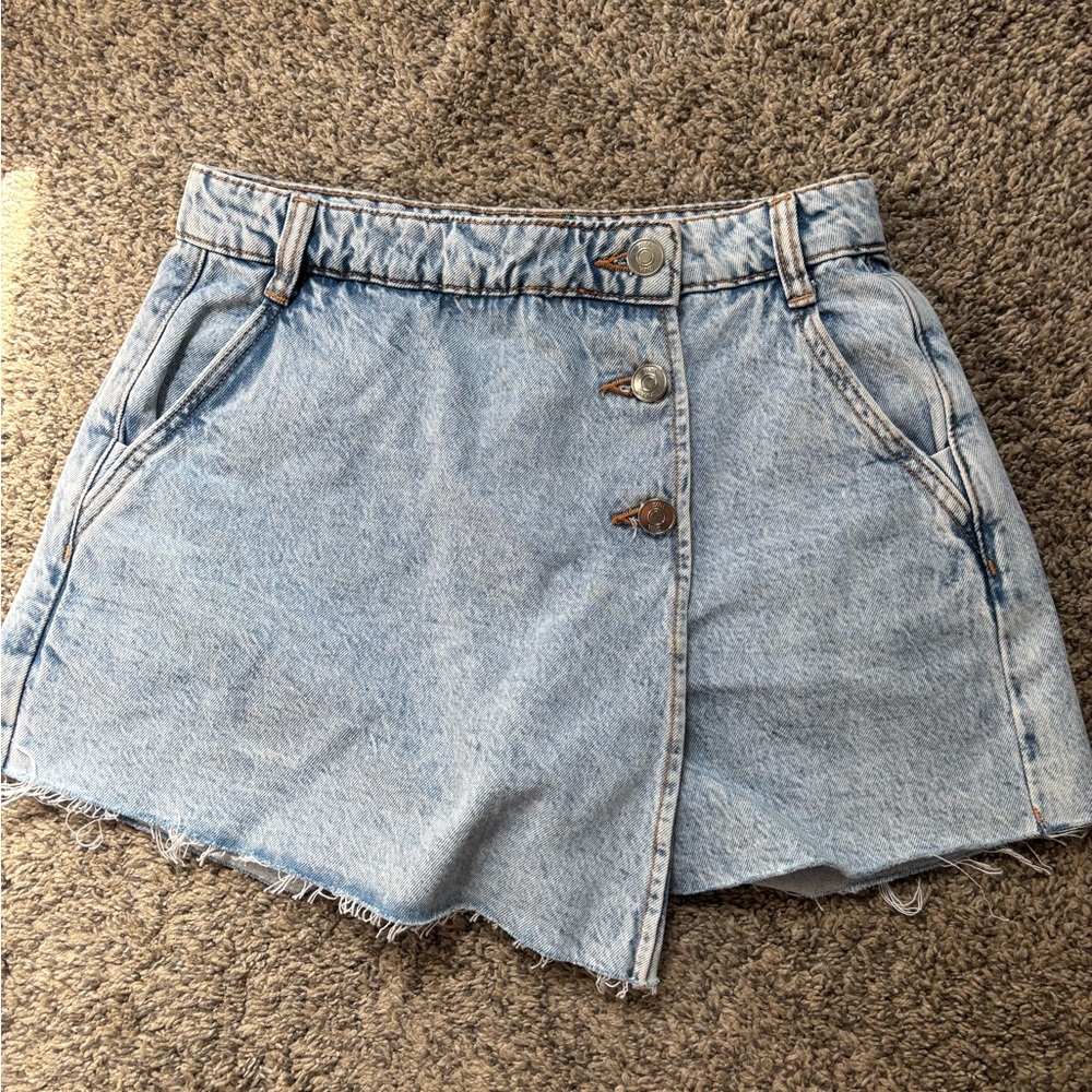 Zara denim wrap skort
